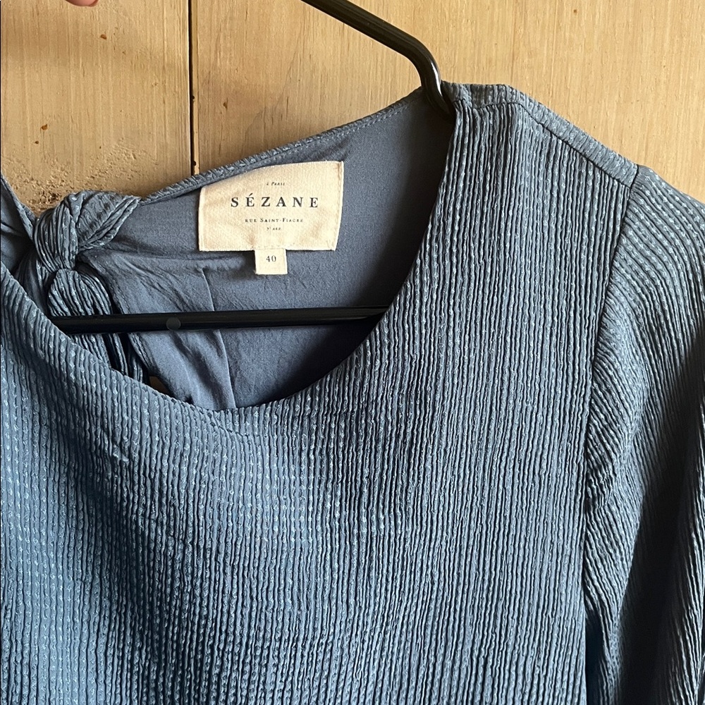 Sezane Blue Midi Dress - Picture 5 of 5